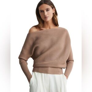 Reiss Lorna Drape Knitted Top